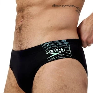 CALZONCILLOS DE NATACIÓN SPEEDO PARA HOMBRE.7 cm MEDLEY LOGO NEGRO VERDE BAÑADOR W25 - Imagen 1 de 8