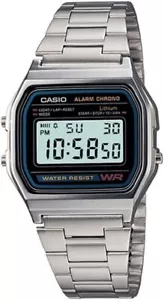 Reloj Casio A158WA-1 Unisex con Banda de Acero Inoxidable Alarma AU Stock A158WA-1DF - Imagen 1 de 6