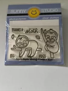 Thanks A Sloth Photopolymer Cling Stamps Sunny Studio - Picture 1 of 3