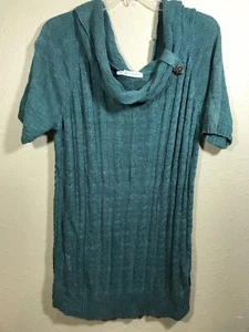 Maurices Sweater Women's Size 2X Green Off Shoulder Classy Cable Knit Short Slee - Picture 1 of 3