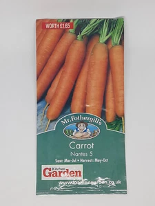 Carrot Seeds Nantes 5 1000 seeds vegetable seeds Mr. Fothergill's - Picture 1 of 1