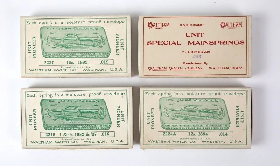 Reloj Waltham y Reloj Bolsillo Resortes Principales (Múltiples Tamaños/Marca)- Nuevo de Lote Antiguo Foto 1 de 1