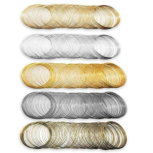 500 Loops Jewelry Wire Memory Beading Wire Steel Memory Wire Cuff Bangle  - Image 1 of 4