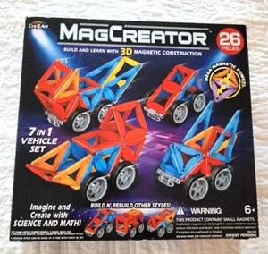 Cra-Z-Art 26 Pc Colorful Magcreator Set Building &Stacking Toy Age 6+ Pre-owned - Picture 1 of 10