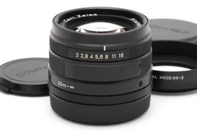 Lente Zeiss Planar T* Contax 45 mm f2 muy limpia para serie G (negro) #45701 Foto 1 de 4