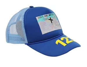 RRR-123 Hombres Dioses One Way For All Malla Logo Camionero Sombrero Azul Ajustable a Presión - Imagen 1 de 7