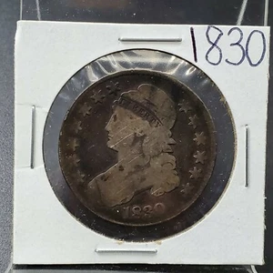 1830 Capped Bust Head Half Dollar Average Good Circulated Neat Toning Toner - Picture 1 of 4