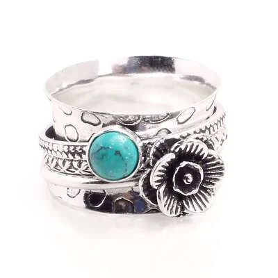 Versilbert Spange Ring Handmade Schmuck Geschenk für Damen Größe US 7.5 R-689 - Bild 1 von 3