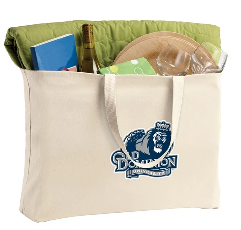 ODU Large Tote Bag Shopper Grocery Bags Beach Totes 100% NATURAL COTTON SHOPPER! Cover