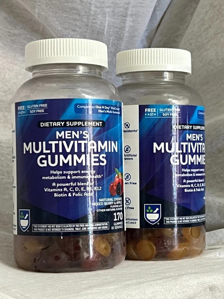 Paquete de 2 gomitas suplemento dietético multivitamínico Rite Aid para hombre 170ct caducidad 25/03 Foto 1 de 4