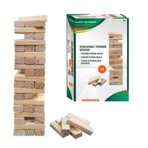 Alert Stapel Turm Wackelturm Spiel Stapelspiel Holz groß Holz 60 Bausteine Netz - Bild 1 von 1