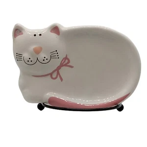 Kitty Cat Trinket Dish Pink & white - Picture 1 of 3