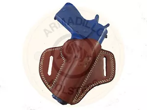 Left Hand Armadillo Tan Leather Butterfly Belt Holster for 1911 (G6L) (OWB) - Picture 1 of 3