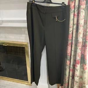 Escada Gr. 46 Hose Trousers olivgrün 98% Schurwolle, neu ohne Etikett, guter Kettenakzent - Bild 1 von 10