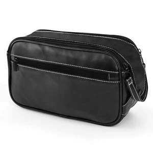 Men's Shaving Bag Leather Travel Toiletry Organizer for Bathroom Accessories - Picture 1 of 7
