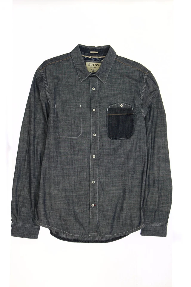 Guess 'Sullivan' Blue Heather Button Down Shirt Sport M - Image 1 of 2