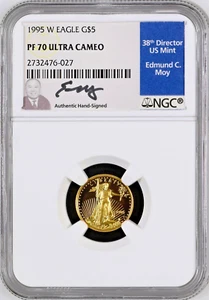 1995 W $5 Gold American Eagle  - NGC PF70 Ultra Cameo (Edmund Moy Hand Signed) - Picture 1 of 2