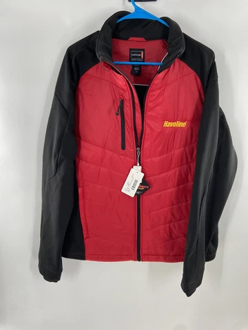 NWT North End Havoline Chevron Jacket Adult Size Large Red Black Cover