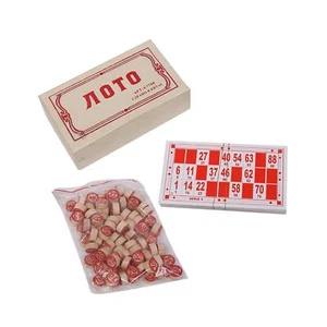 Russian Lotto Bingo Game Sensory Toy 48 Bingo Number Cards Vintage Wooden Bingo - Picture 1 of 6