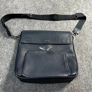 Eine Testoni Tasche Herren Blau Leder Schulter Umhängetasche Messenger Hergestellt in Italien - Bild 1 von 9