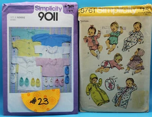 VINTAGE 2pc SIMPLICITY PATTERNS FOR NEWBORN & 6 MONTHS - LOT #23 - Picture 1 of 1