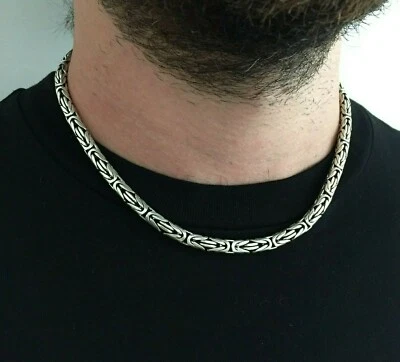 Новый мужской Бали византийский ожерелье веревки цепочка 925 пробы 6 мм 20 дюймов 87GR - Изображение 1 из 4