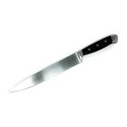 Professional Kitchen Utility Knife, 8 In Stainless Plain Blade, Black Handle