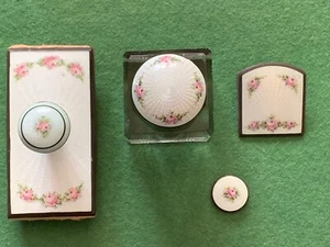 Antik Thomae Co. hellgrün Guilloche Emaille Sterlingsilber Schreibtisch Set um 1920 - Bild 1 von 12