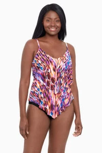 Women's Plus Size 18 NWOT Trimshaper Ronnie Tankini Top - Rainy Day - Picture 1 of 1