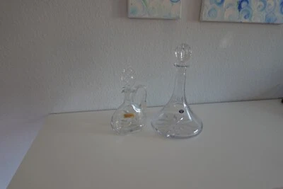 Karaffe Böhmisches Bleikristall Dekanter, zeitlos,gebraucht plus Karaffe klein - Bild 1 von 3