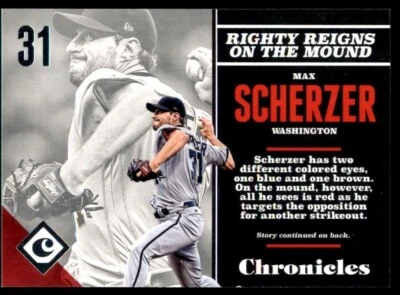 2017 Panini Chronicles #28 Max Scherzer - Image 1 of 2