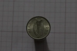 🧭 🇮🇪 IRLAND 6 PENCE 1955 HOCHWERTIG SCHEINT LACKIERT B63 #Z3305 - Bild 1 von 2