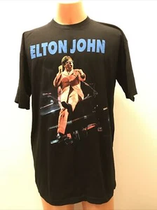 Vintage 97 Elton John The Big Tour Men's Concert Double Sided Black T-Shirt XL - Picture 1 of 6