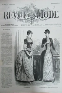 REVUE DE LA MODE XIXème N° 703 de 1885 BRODERIE COUTURE ROBES CHAPEAUX   - Picture 1 of 3