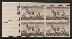 US Scott #1078, Plate Block #25429 1956 Wildlife 3c FVF MNH Upper Left - Picture 1 of 1