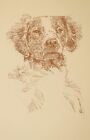 BRITTANY Dog Art Portrait Kline #49 WORD DRAWING Your dogs name added free. GIFT
