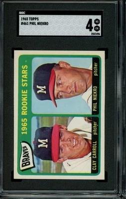 1965 Topps #461 Phil Niekro Braves SGC 4 en muy buena condición-¡Excelente se ve mejor! SV Foto 1 de 2
