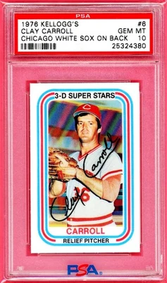 1976 Kellogg's #6 Clay Carroll PSA 10 - Image 1 of 2