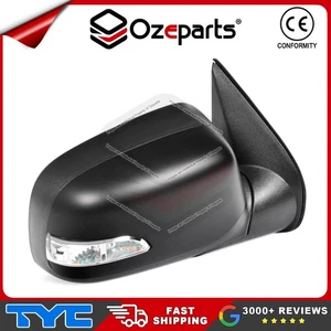 TYC RH Right Electric Door Mirror Black Short Lamp For Holden Colorado 08-12 - Picture 1 of 5