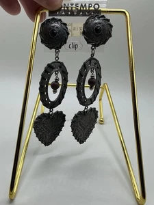 A Very Rare Vintage 80’s/90’s Contempo Casuals Clip On Earrings HTF New - Picture 1 of 2