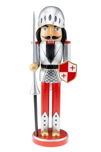 Ritter 14 Zoll traditioneller Nussknacker aus Holz, festliche Weihnachtsdekoration für sie... - Bild 1 von 6