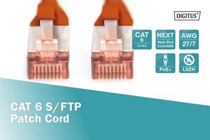 DIGITUS Patch-Kabel RJ-45 (M) zu RJ-45 (M) 1m Kupfer S/FTP Cat 6 rot - Bild 1 von 2