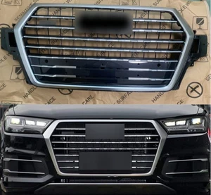 For Audi 2016 2017 2018 2019 Q7 SQ7 RSQ7 Front bumper mesh Grille Grill silver - Picture 1 of 4
