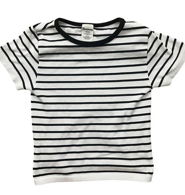 Top corto No Boundaries Y2K para mujer pequeño blanco negro a rayas preppy grunge emo Foto 1 de 4