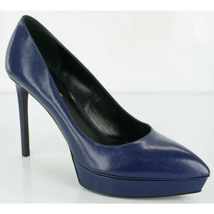 Saint Laurent Janis Blue Pointed Toe Platform Pumps Size 40 10 $775 YSL NIB Yves - Picture 1 of 12