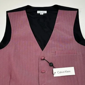 Calvin Klein Herren Weste & Krawatte Burgund Größe 2X - Bild 1 von 5