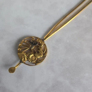 Kimono japonés Kanzashi adorno para el cabello horquilla metalistería mariposa vintage - Imagen 1 de 4