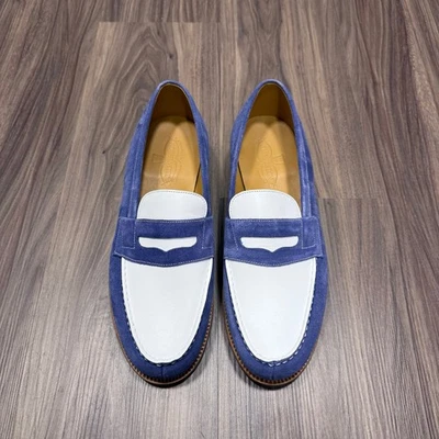 NUEVO EN CAJA J.M. Mocasines Weston 180 azul y blanco Penny talla 9US / 8UK Foto 1 de 4