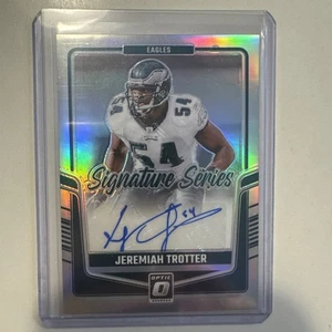 Jeremiah Trotter 2024 Donruss Optic Signature Series Silver Prizm Auto Eagles - Foto 1 di 3