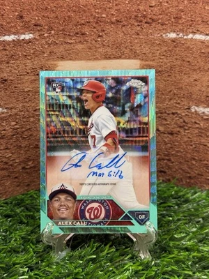 2023 Topps Chrome AQUA WAVE REFRACTOR ROOKIE AUTO Alex Call /199 - Image 1 of 2